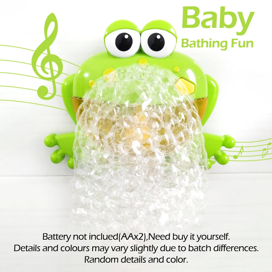 1pcs Kids Green Frog/Red Crab Spit Bubble Machine Baby Bath Toys Kids Bathtub Water Play with Music,Surprise Gift for Boys Girls