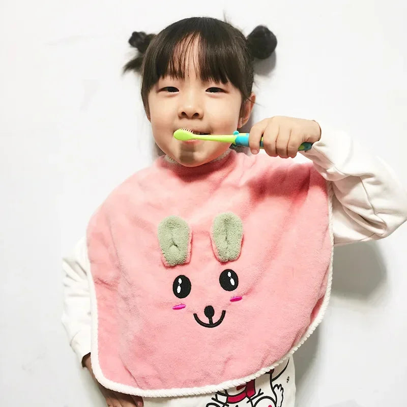 Baby Bibs for Children Washing Face Towel Soft Salive Towel Boys Girls Learning Brushing Teeth Towel for 3-8 Years Kids