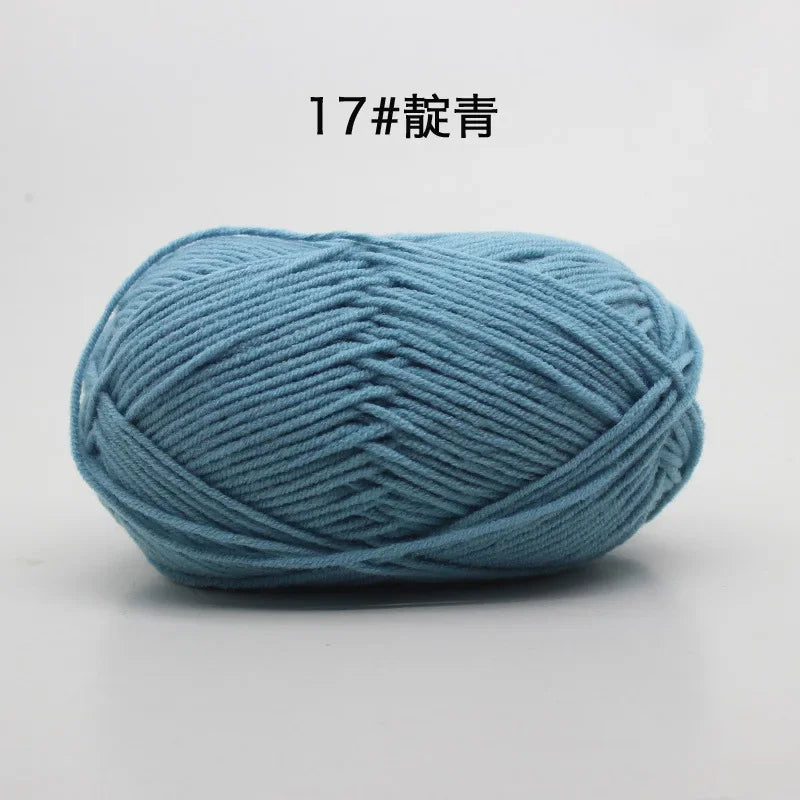 Likeecords 4-Strand Milk Cotton Knitting Wool Yarn 60g/roll Soft Baby Yarn For Crochet Craft Sweater Hat Dolls
