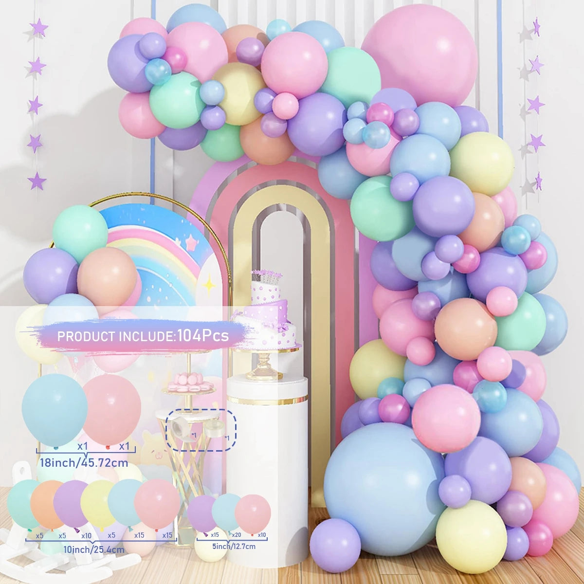 Colorful Macaron Balloons Garland Arch Kit Wedding Birthday Party Decor Kids Birthday Wedding Supplies Latex Ballon Baby Shower