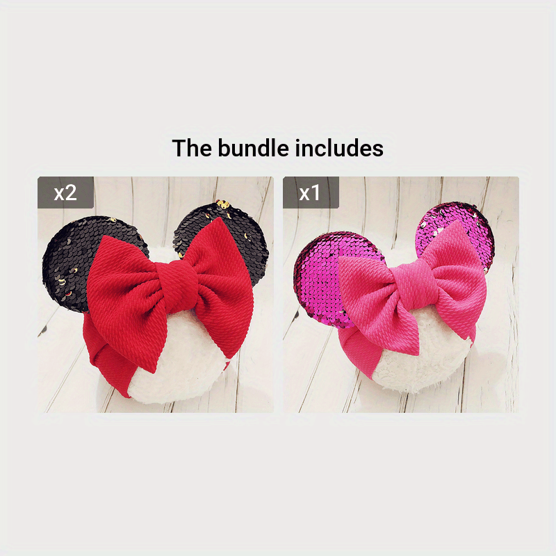 Adorable Baby Ear Knotted Turban with Sequin Bow - Perfect for Toddler Girls' Costumes and Cartoon Cosplay!