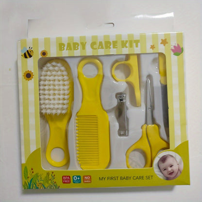 6pcs Comb and Brush Set, 3 Colors Baby Nail Clippers Kit, Baby Care Wash Set