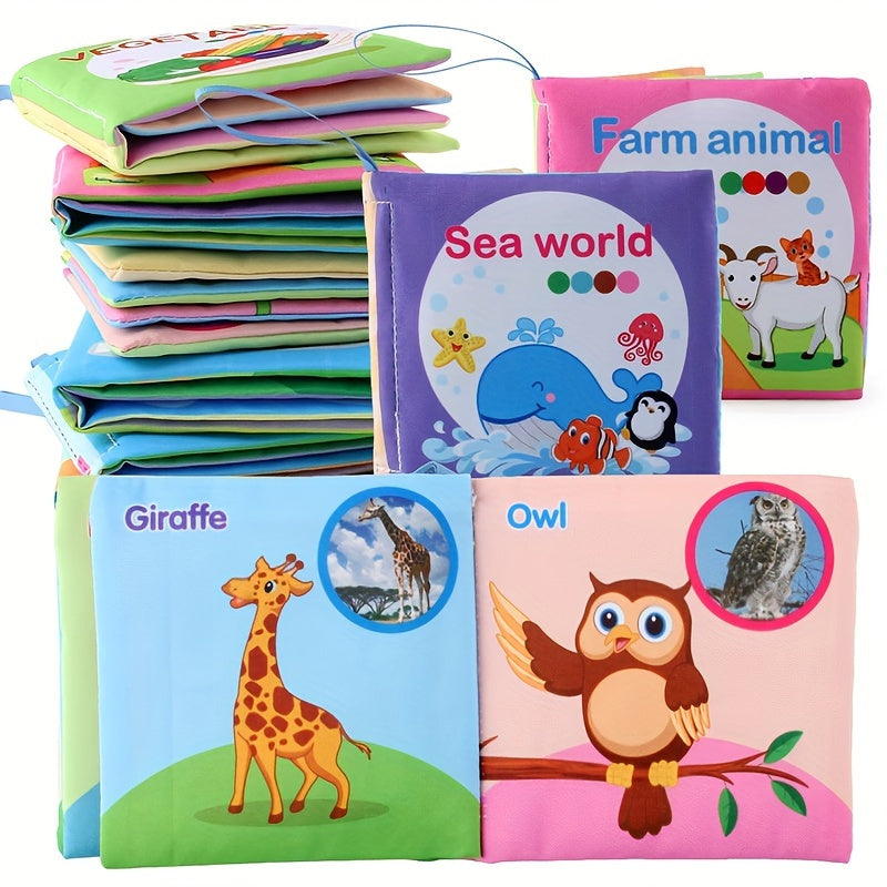 [Soft Baby Books] 8, 5 & 3 Soft Cloth Baby Book Sets | Cognitive Cloth Books, Tear-Resistant And Washable, Vivid Fruit, Animal And Ocean Themes, Early Education, Perfect Christmas Birthday Gifts