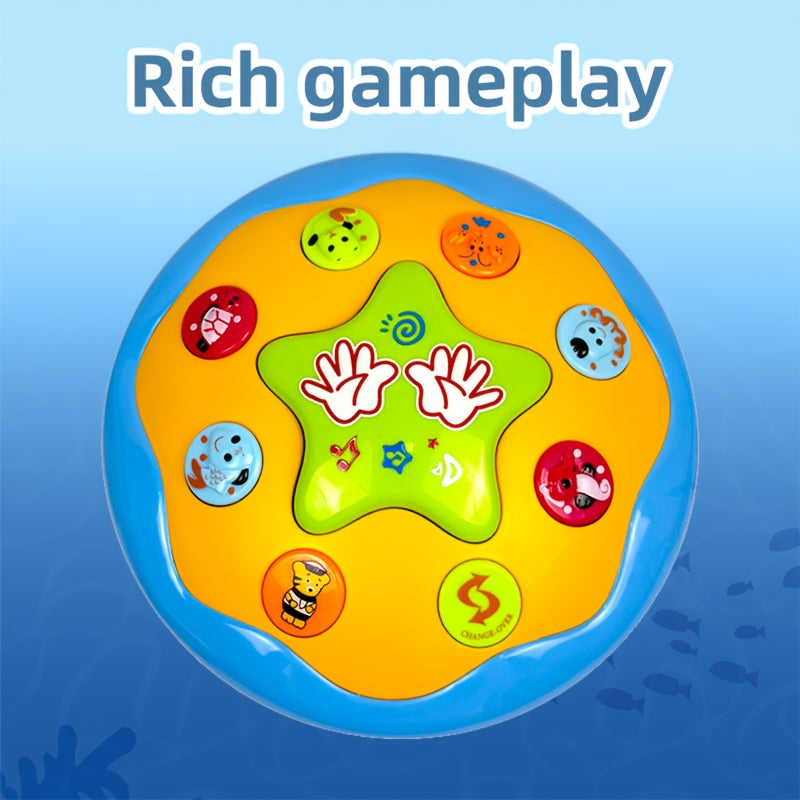 Children's Multifunctional Hand Drum Music Light Sound and Educational Baby Ocean Hand Drum Baby Toy Fun Toy