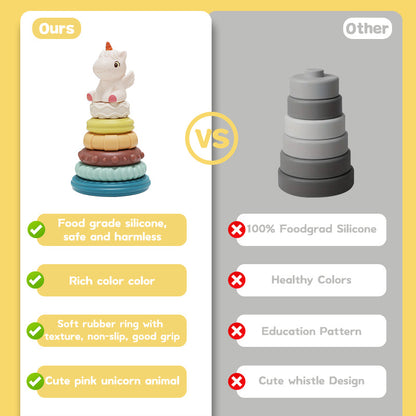 5-In-1 Baby Toy Collection - Soft Rubber Chew Toys, Cartoon Octopus Pull Toy, Stacking Toys, Ideal for Gifts for Babies Aged 6-18 Months, Christmas Gifts for Soothing Babies