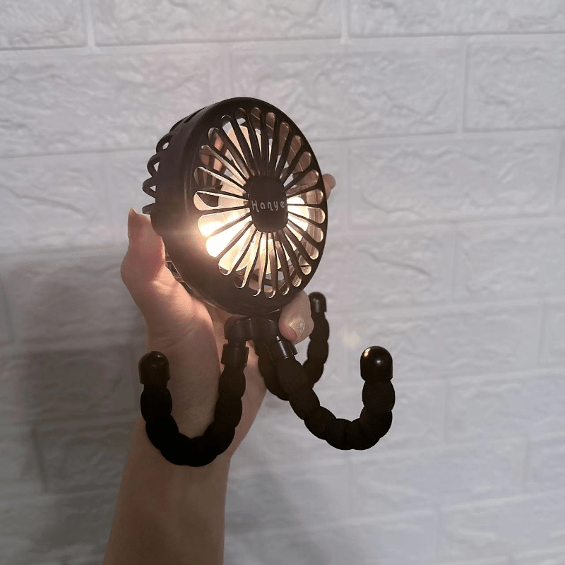 Baby Stroller Fan Hand Held Rechargeable USB Bladeless Small Folding Fans Mini Ventilator Silent Table Outdoor Cooler Neck Fan Desk Fan Christmas, Halloween, Thanksgiving Day Gift Easter Gift