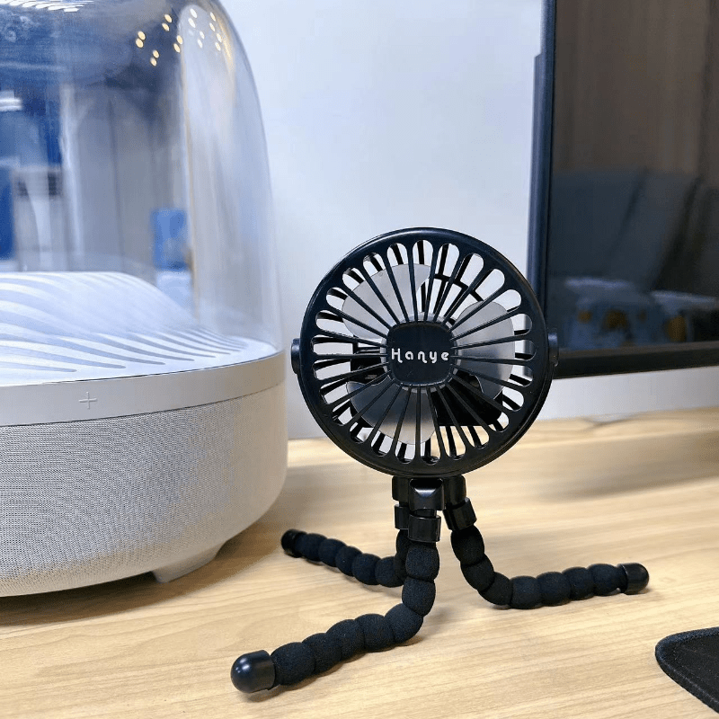 Baby Stroller Fan Hand Held Rechargeable USB Bladeless Small Folding Fans Mini Ventilator Silent Table Outdoor Cooler Neck Fan Desk Fan Christmas, Halloween, Thanksgiving Day Gift Easter Gift