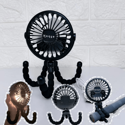 Baby Stroller Fan Hand Held Rechargeable USB Bladeless Small Folding Fans Mini Ventilator Silent Table Outdoor Cooler Neck Fan Desk Fan Christmas, Halloween, Thanksgiving Day Gift Easter Gift