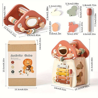 A Multi-functional Mushroom Five-in-one Toy Set, An Interesting And Educational Cognitive Toy That Helps Develop Hand-eye Coordination, Baby Toy, And A Birthday And Christmas Gift For Children