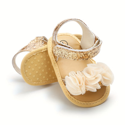 Adorable Baby Girl's Floral Sandals - Breathable, Comfortable, and Durable Open-Toe Shoes for Newborn, Infant, and Toddler's First Steps, Perfect for Spring, Summer, Beach, and Outdoor Activities