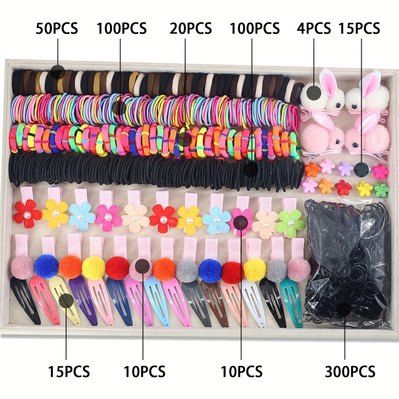 844/839pcs Princess Hair Accessories: Flower Butterfly Mini Hair Clips & Hair Ties, Perfect Birthday & Holiday Gifts For Baby Girls