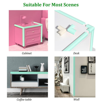 Proofing Edge And Corner Guard Protector Set, 6.5 Feet Edges & 2 Foam Corners, Furniture And Tables Child Baby Proof Bumpers , Pre-Taped Corner Cushions