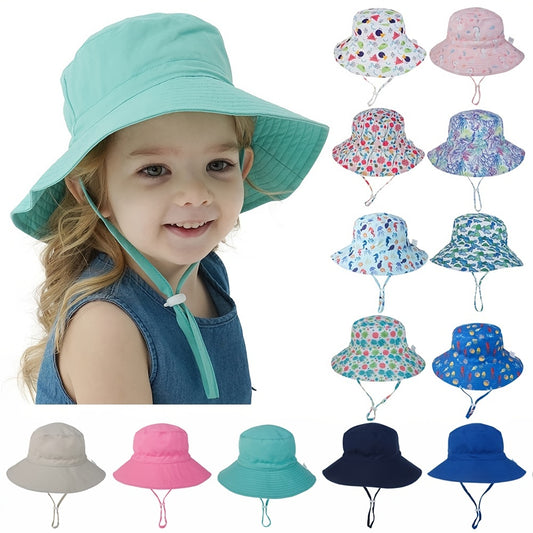 Summer Baby Sun Hats for Girls And Boys, Beach Bucket Hats for Ages 0-8.