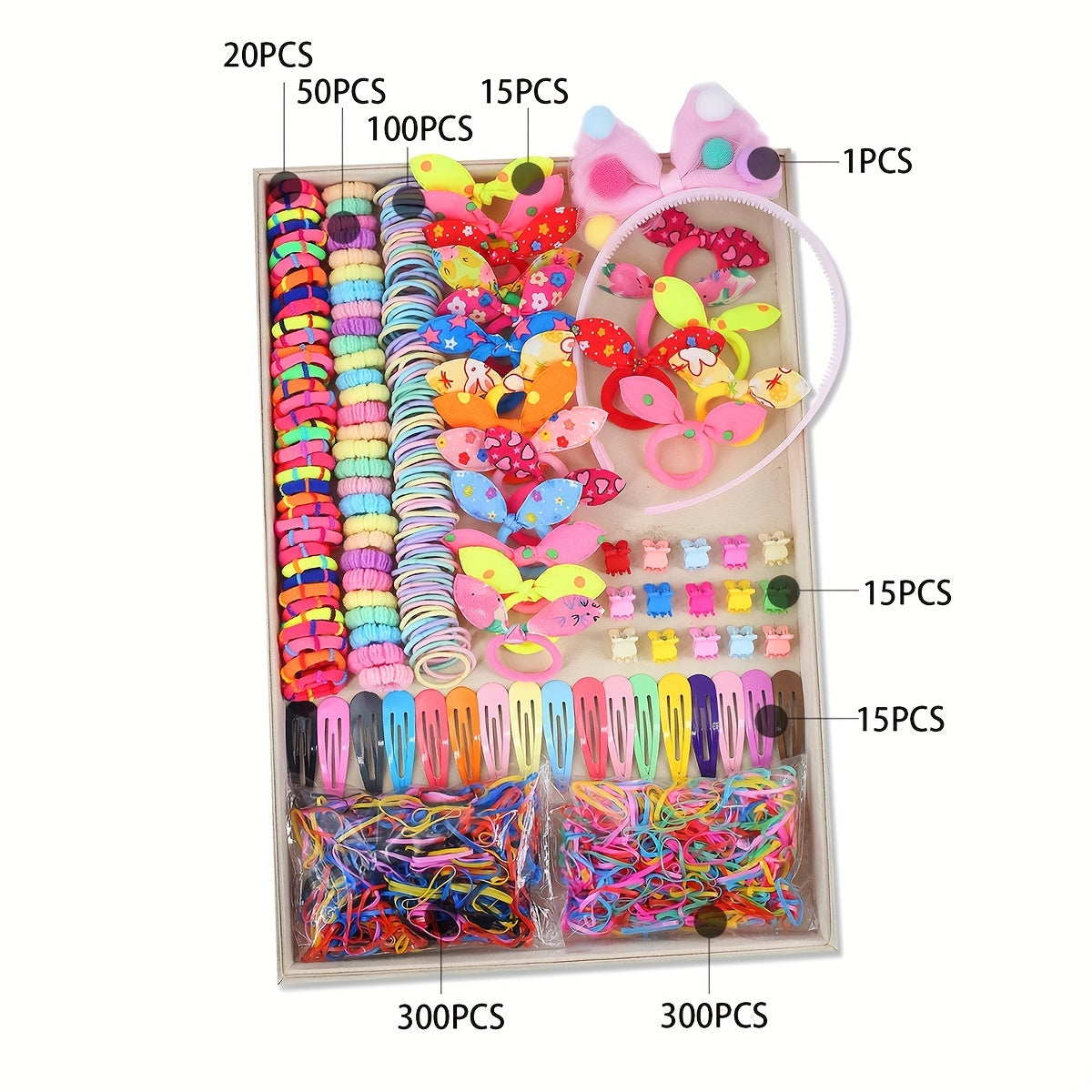 844/839pcs Princess Hair Accessories: Flower Butterfly Mini Hair Clips & Hair Ties, Perfect Birthday & Holiday Gifts For Baby Girls