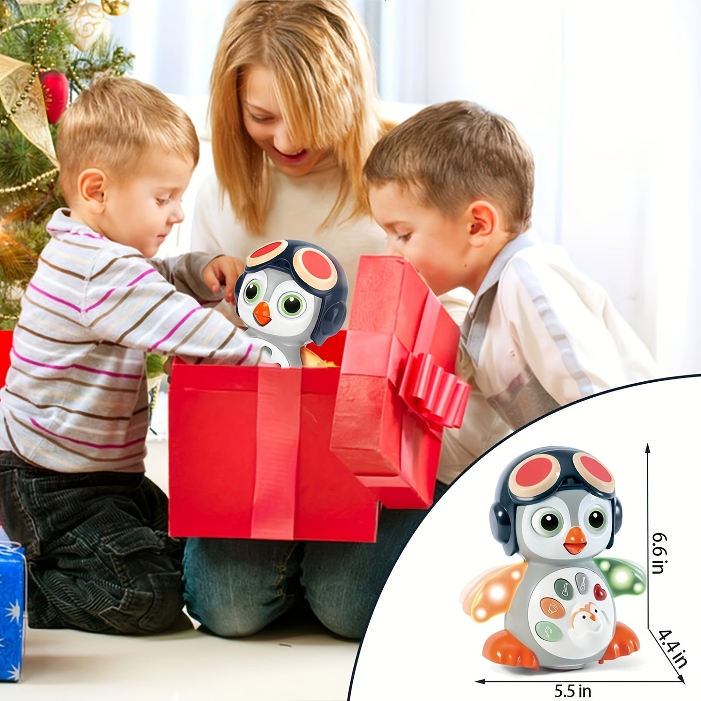 Crawling Penguin Baby Musical Toys 6+ Months, Tummy Time Toys with Music & Lights, Light Up Learning Toys, Dancing Crawling Baby Toy, Easter Christmas Gift, Sensory Stimulation, Playtime, Playful Design, Highquality Plastic,