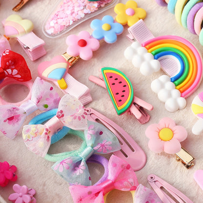 844/839pcs Princess Hair Accessories: Flower Butterfly Mini Hair Clips & Hair Ties, Perfect Birthday & Holiday Gifts For Baby Girls