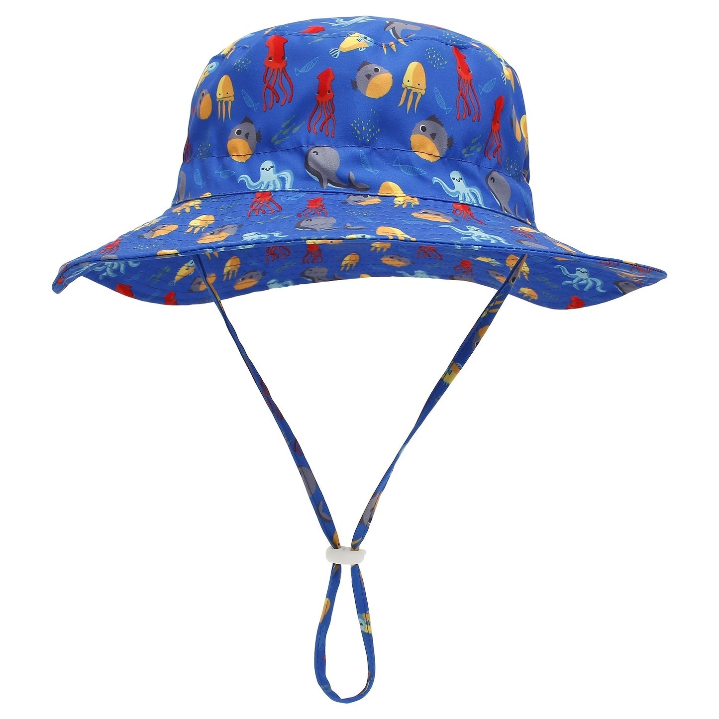 Baby Solid Color Animal Dinosaur Octopus Print Bucket Hat Sunscreen Wide Brim Beach Basin Hat For Girls And Boys