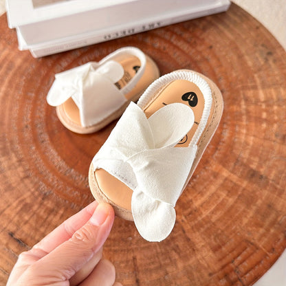 Floral Non-slip Baby Girl Sandals with Ruffle Trim – Comfy Open Toe Toddler Princess Shoes for Spring/Summer