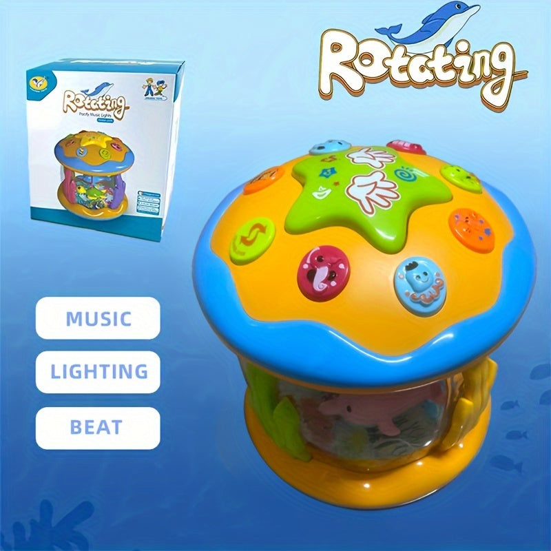 Children's Multifunctional Hand Drum Music Light Sound and Educational Baby Ocean Hand Drum Baby Toy Fun Toy