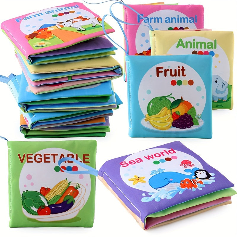 [Soft Baby Books] 8, 5 & 3 Soft Cloth Baby Book Sets | Cognitive Cloth Books, Tear-Resistant And Washable, Vivid Fruit, Animal And Ocean Themes, Early Education, Perfect Christmas Birthday Gifts