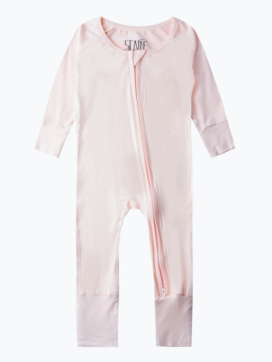 Long Sleeve Baby Girls Cotton Blend Crew Neck Casual Romper Jumpsuit - Soft Slight Stretch Fabric, Bamboo Fiber Lining, Machine Washable, Perfect for Spring and Fall - Cute and Cozy Knit Fabric Design