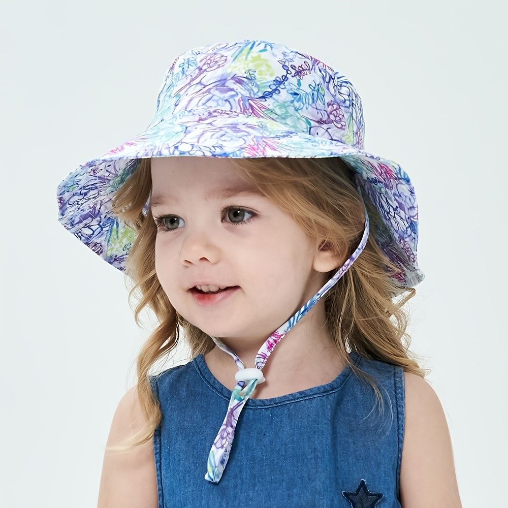 Summer Baby Sun Hats for Girls And Boys, Beach Bucket Hats for Ages 0-8.