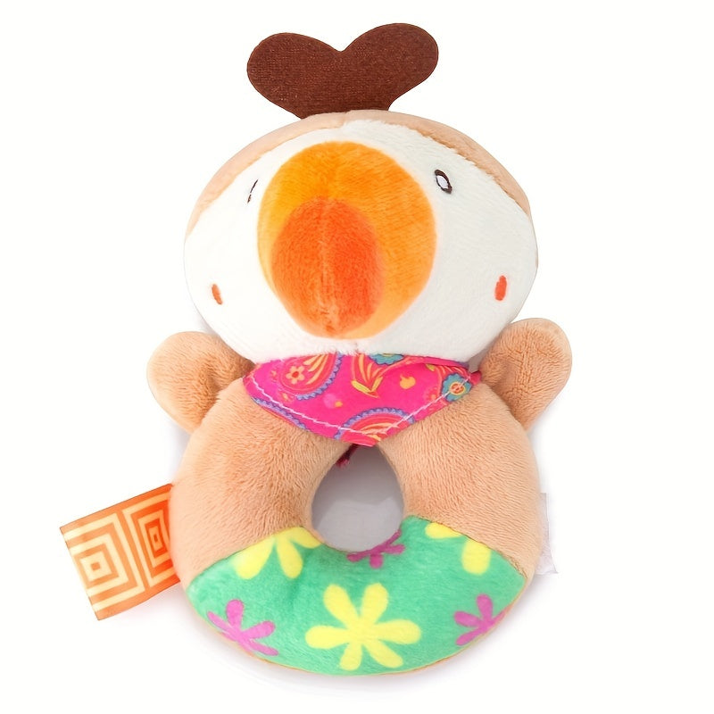Cute Cartoon Animal Hand Rattle Round Hand Rattle Baby Toy Baby Hand Rattle Plush Toy