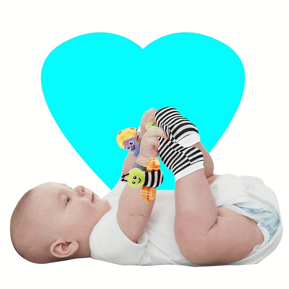 Baby Sensory Play Tambourine - Safe Teething Rattles, Musical Wrist & Sock Bells, Ideal for 0-3 Yrs - Perfect Holiday Gift