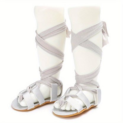 Baby Girls Sandals Lightweight Comfortable Lace UP Slippers For Newborn Infant Toddlers Spring And Summer