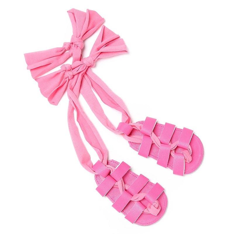 Baby Girls Sandals Lightweight Comfortable Lace UP Slippers For Newborn Infant Toddlers Spring And Summer