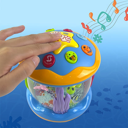 Children's Multifunctional Hand Drum Music Light Sound and Educational Baby Ocean Hand Drum Baby Toy Fun Toy
