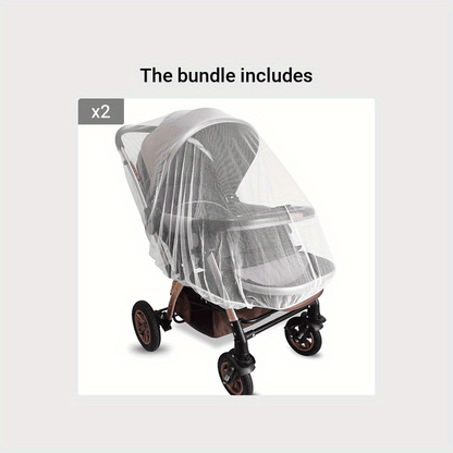 Mosquito Net for Stroller - Durable Baby Stroller Mosquito Net - Perfect Bug Net for Strollers, Bassinets, Cradles, Playards, Pack N Plays and Portable Mini Crib (White)