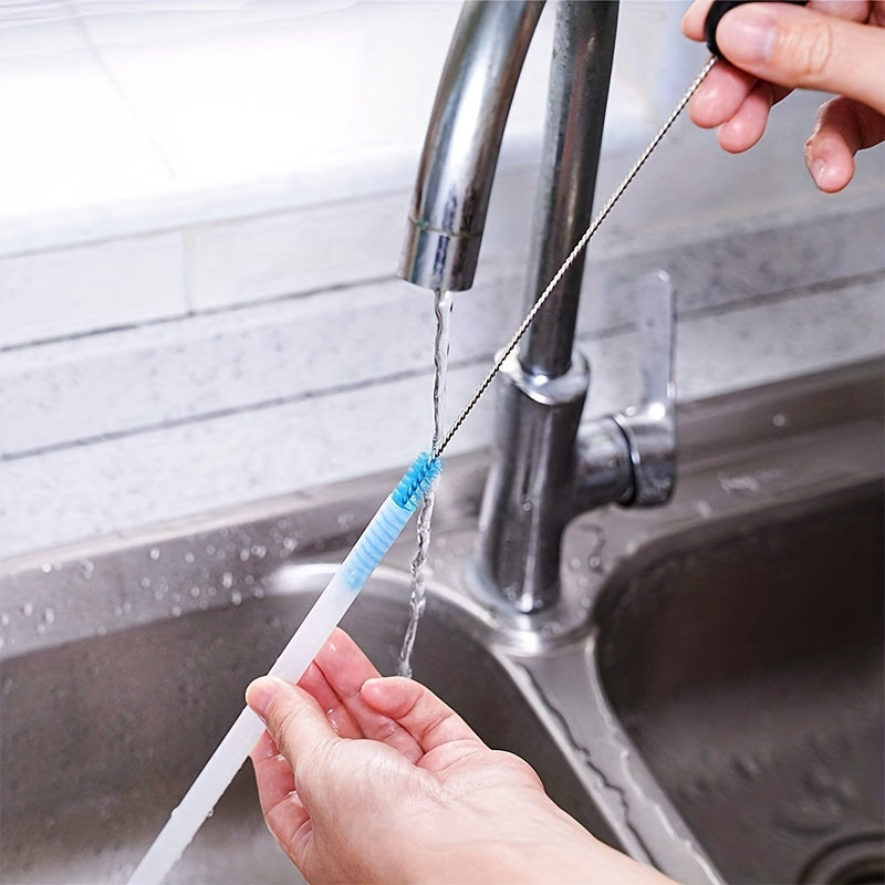 [3-in-1 Stainless Steel Brush] 3-in-1 Stainless Steel Water Bottle Brush Set | Long Handle Water Bottle Scrubbing Brush for Cleaning Narrow Neck Bottles, Sport Bottles, Baby Bottles, Coffee Mugs, Tumblers, Flask, Round Head