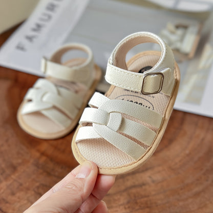 Newborn Baby Girls Geometric Patterned Corduroy Crib Shoes with Breathable TPR Sole, Hook-and-Loop Fastener and Spike Embellishment for All-Season Wear