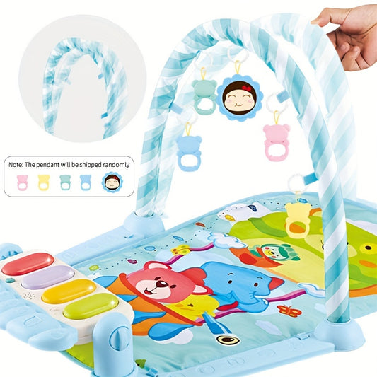 Deluxe Baby Music Gym - Pedal Piano Toy, Fitness Rack, Prone Time Activity Mat for Newborn Fitness, 0-1 Years Old, Colorful Game Mat for Sensory Development and Motor Skills