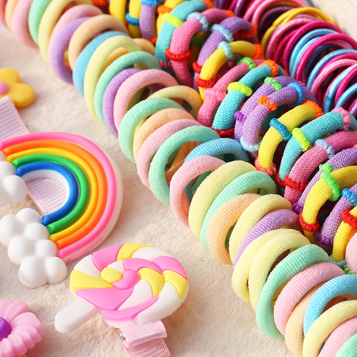 844/839pcs Princess Hair Accessories: Flower Butterfly Mini Hair Clips & Hair Ties, Perfect Birthday & Holiday Gifts For Baby Girls