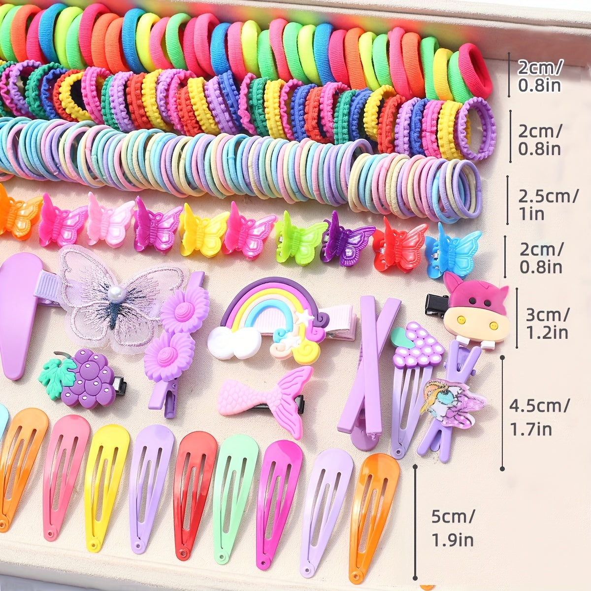 844/839pcs Princess Hair Accessories: Flower Butterfly Mini Hair Clips & Hair Ties, Perfect Birthday & Holiday Gifts For Baby Girls