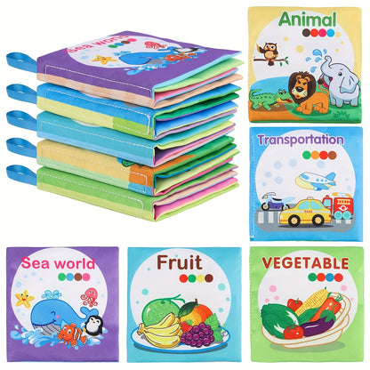 [Soft Baby Books] 8, 5 & 3 Soft Cloth Baby Book Sets | Cognitive Cloth Books, Tear-Resistant And Washable, Vivid Fruit, Animal And Ocean Themes, Early Education, Perfect Christmas Birthday Gifts