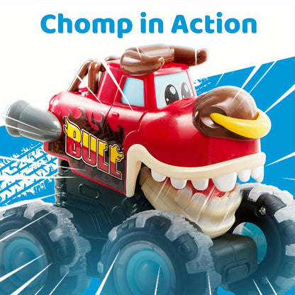 [3 Pack Monster Truck] 3 Pack Monster Truck Toy | Motion Activated Light-Up Cars For Toddlers - Monster Treads Lightning Wheels | Baby Toy Present - Press & Go Cars For Boys Girls Birthday Gifts Easter Basket Stuffer