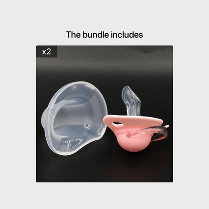 2 Options Matte Surface Baby Pacifier with Cover, Thumb & Cherry Round Shape Soother Pacifiers for Boy and Girl, Christmas Thanksgiving Day Gift