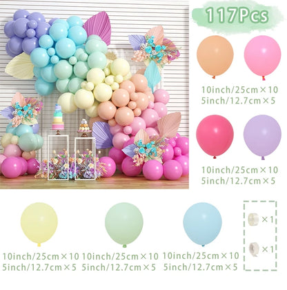 Colorful Macaron Balloons Garland Arch Kit Wedding Birthday Party Decor Kids Birthday Wedding Supplies Latex Ballon Baby Shower