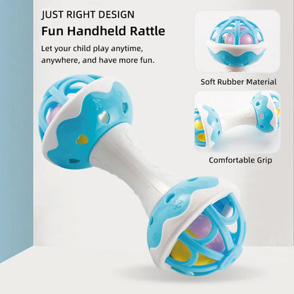 Baby toys，Baby rattle, fine motor and sensory toy, Suitable for infants aged 3, 6, 9, and 12 months