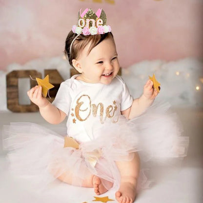 Baby Birthday Party Hat Crown 1 2 3 Year Baby Girl Princess Crown Headband Baby Shower First 1st Happy Birthday Party Decor kids