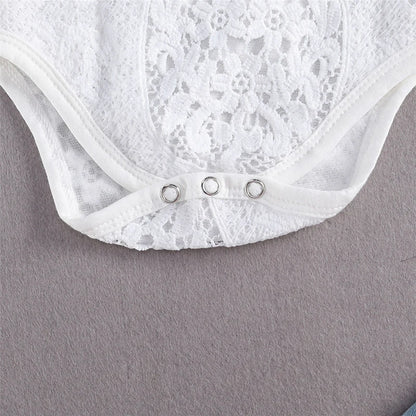 Baby Girls Lace Romper Set