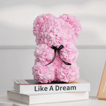 1PC Artificial Flower Eternal Rose Teddy Bear Mother's Day Birthday Valentine's Day Anniversary Gift Home Decoration