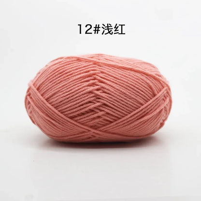 Likeecords 4-Strand  Milk Cotton Knitting Wool Yarn 60g/roll Soft Baby Yarn For Crochet Craft Sweater Hat Dolls