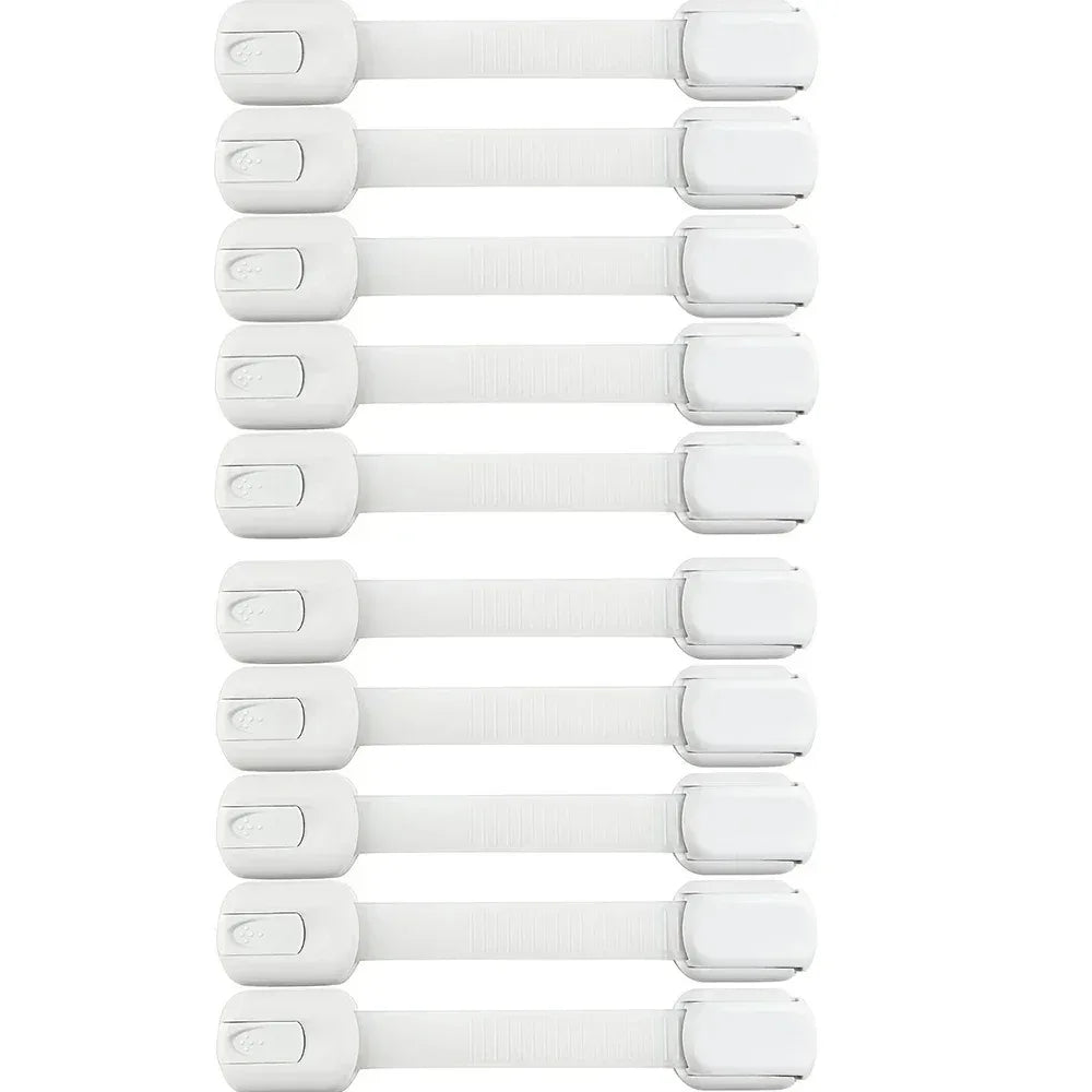 5/10pc Child Safety Strap Locks Baby Locks for Cabinets and Drawers Adhesive Pads Toilet Fridge & More No Installation Required