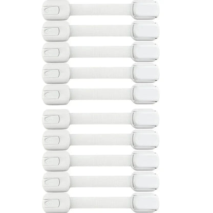 5/10pc Child Safety Strap Locks Baby Locks for Cabinets and Drawers Adhesive Pads Toilet Fridge & More No Installation Required