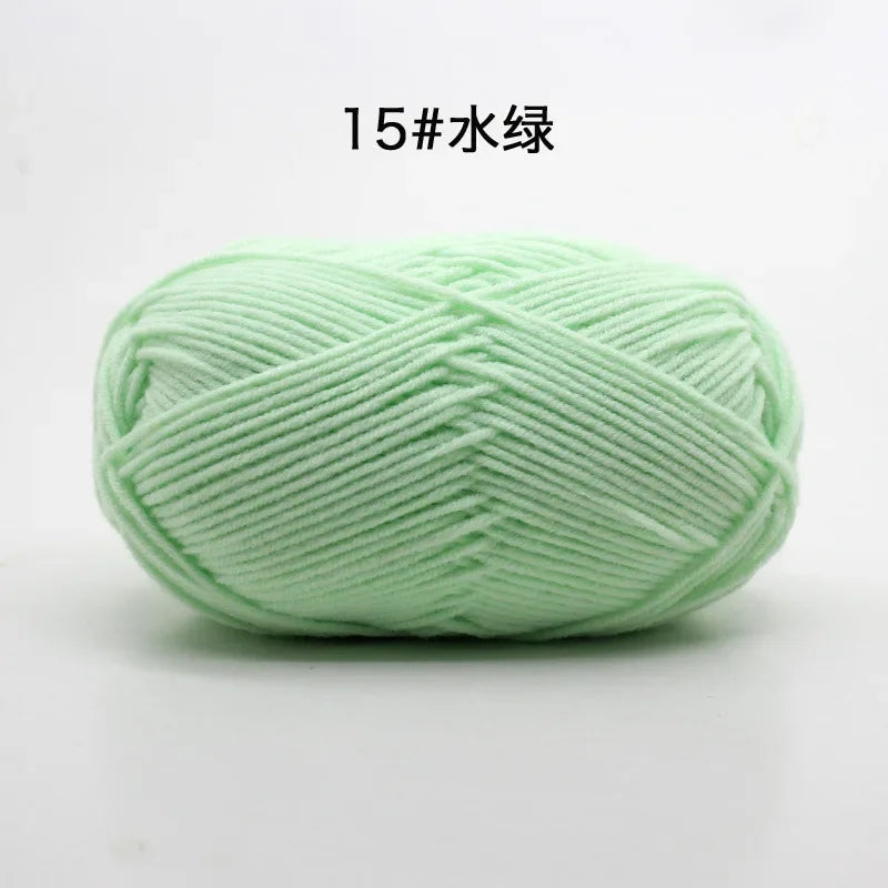 Likeecords 4-Strand  Milk Cotton Knitting Wool Yarn 60g/roll Soft Baby Yarn For Crochet Craft Sweater Hat Dolls