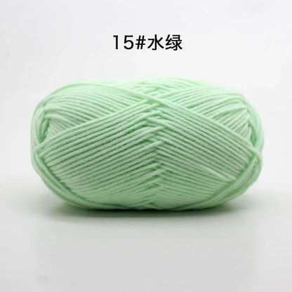 Likeecords 4-Strand  Milk Cotton Knitting Wool Yarn 60g/roll Soft Baby Yarn For Crochet Craft Sweater Hat Dolls